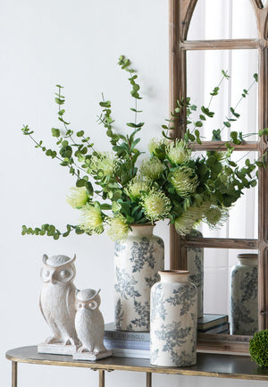 5.3x5.3x10.2" Flower Vase with Floral Pattern