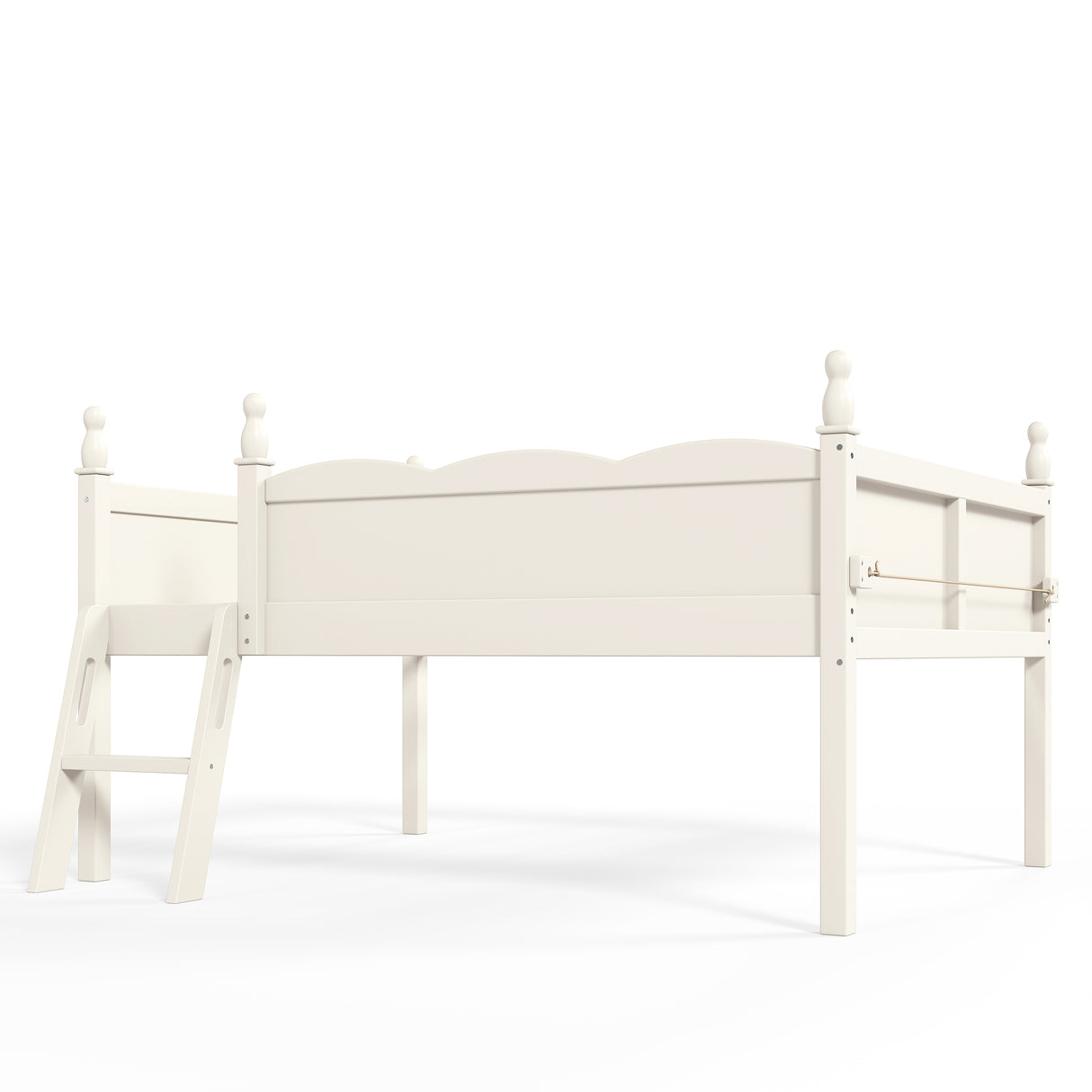 Full Size Low Loft Bed with Full-Length Guardrails