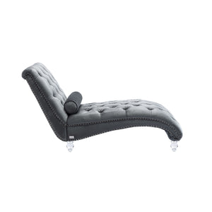 Chaise Lounge Indoor, Button Tufted Upholstered Chaise Lounge Chair With Pillow