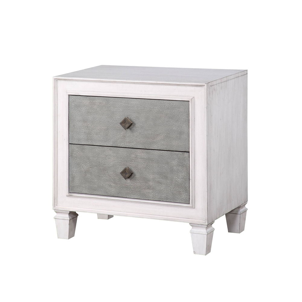 Katia - Weathered Night Stand - Gray / White - Best Buy Furniture