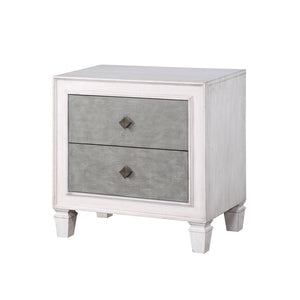 Katia - Weathered Night Stand - Gray / White - Best Buy Furniture