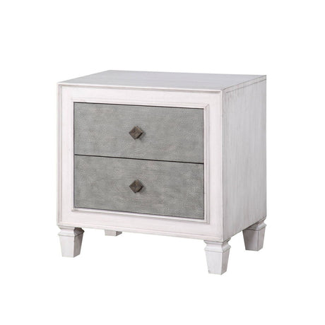 Katia - Weathered Night Stand - Gray / White - Best Buy Furniture