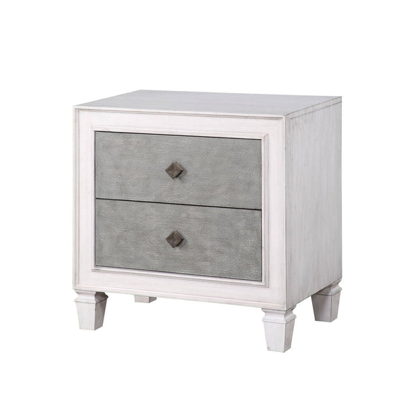 Katia - Weathered Night Stand - Gray / White - Best Buy Furniture