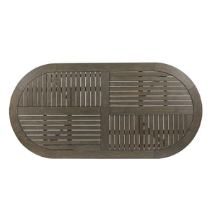 Outdoor Table With Smooth Lines, Slat Top