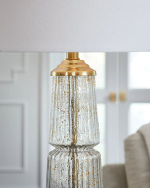 Bakersboro - Glass Table Lamp - Clear / Gold Finish - Best Buy Furniture
