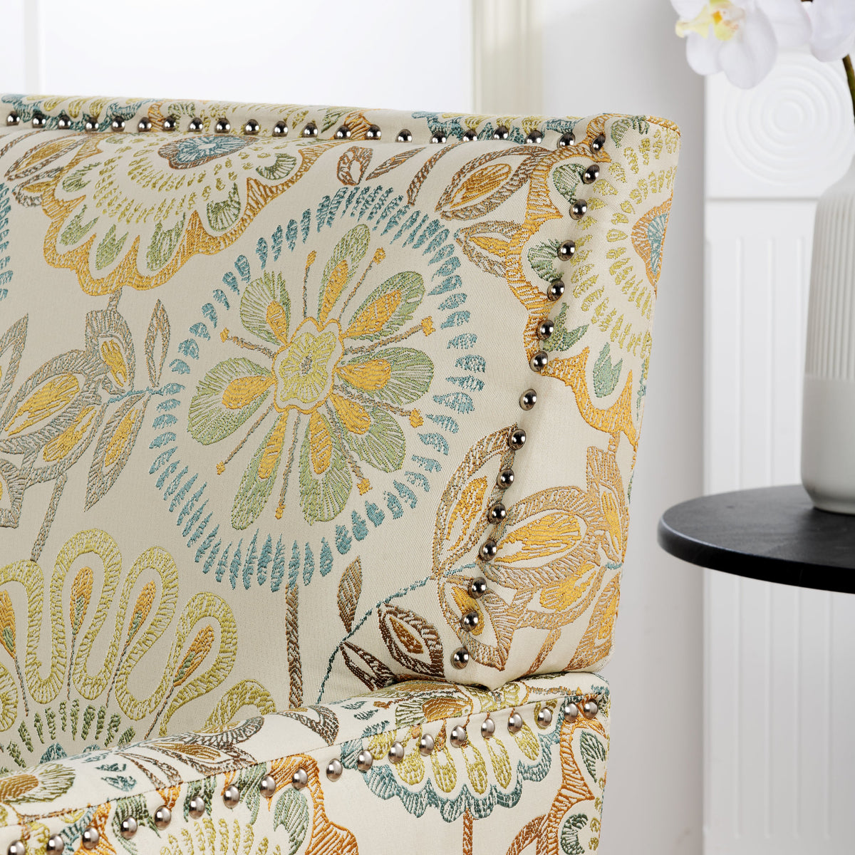 Chairone House Beige Yellow Accent Chair with Birch Legs and High-Density Sponge - view 16