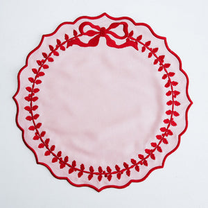CHAMPAGNE PINK COTTON BLEND ROUND PLACEMAT