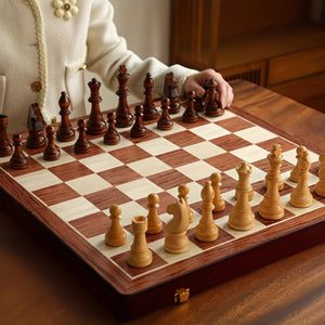 Wooden Chess Set 40cm Tournament Board Strategy Game with Extra Queens