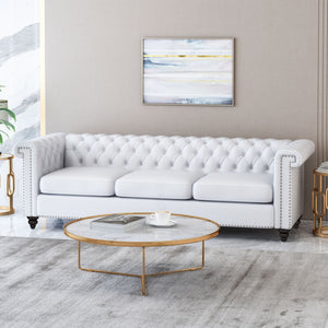Chesterfield Style 3 Seater Sofa with Deep Button Tufting - view 11