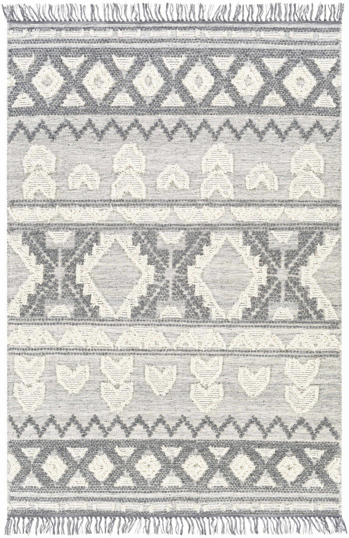Boutique Rugs Gakona High-Low Cream&Charcoal Wool Rug