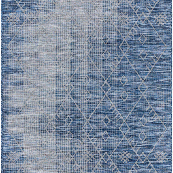 Lorena Blue Flatweave Trellis Area Carpet - Clearance