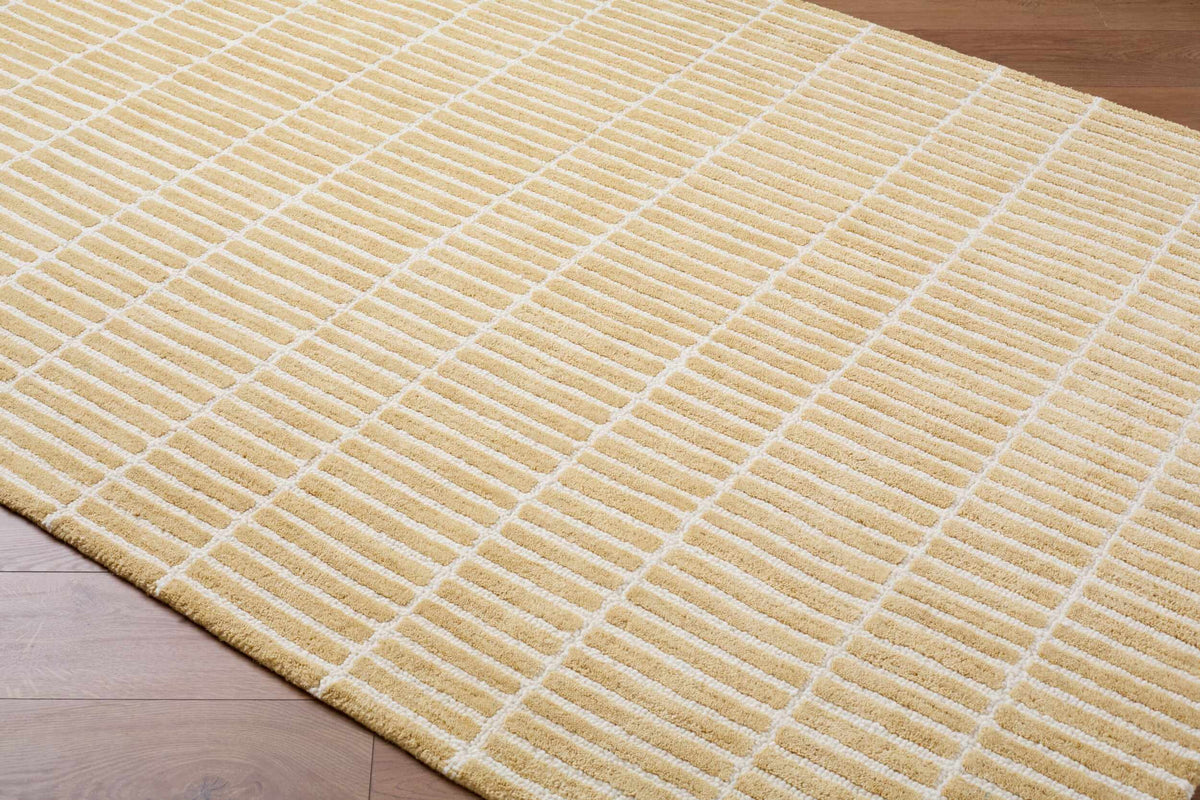 Finial Yellow Wool Area Rug