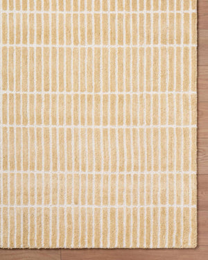 Finial Yellow Wool Area Rug