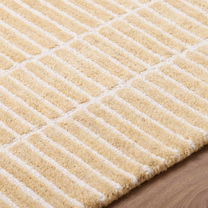 Finial Yellow Wool Area Rug