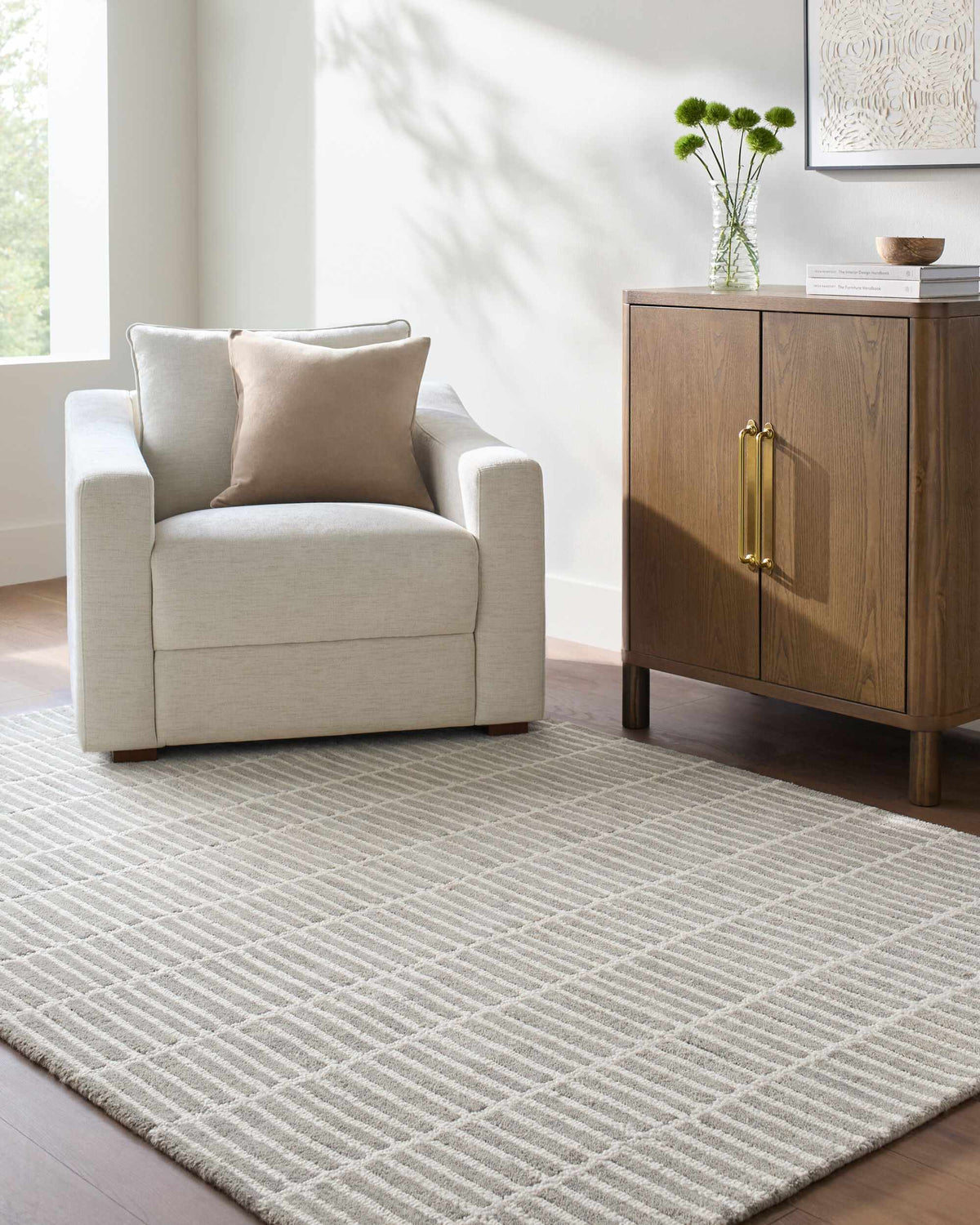 Finial Gray Wool Area Rug