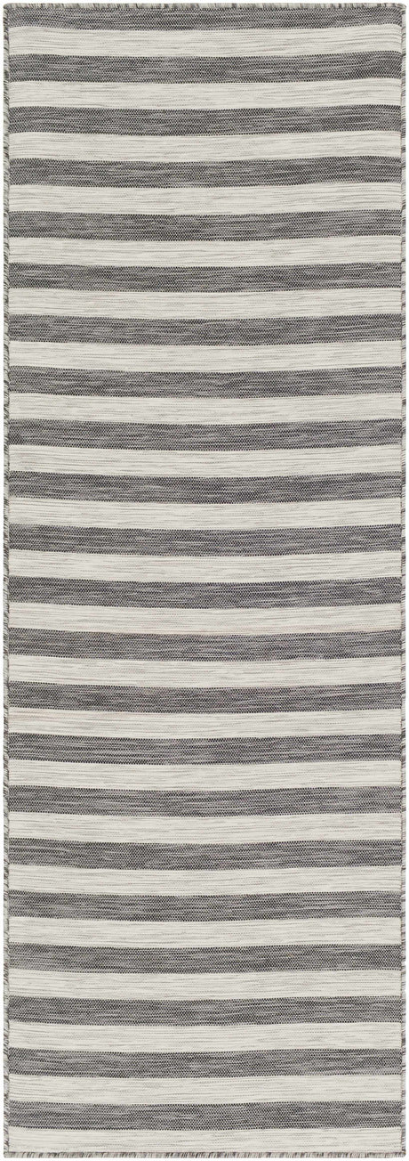 Bongaree Black&Gray Striped Flatweave Carpet - Clearance