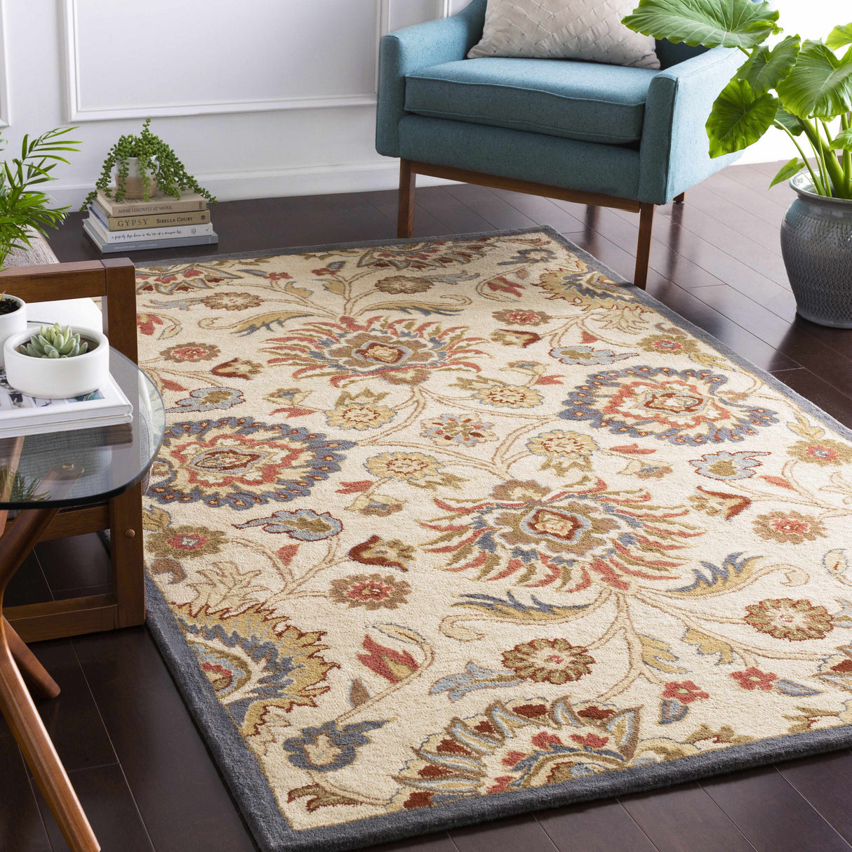 Conesus Hand Tufted Blue & Rust 1204  Area Rug - Clearance