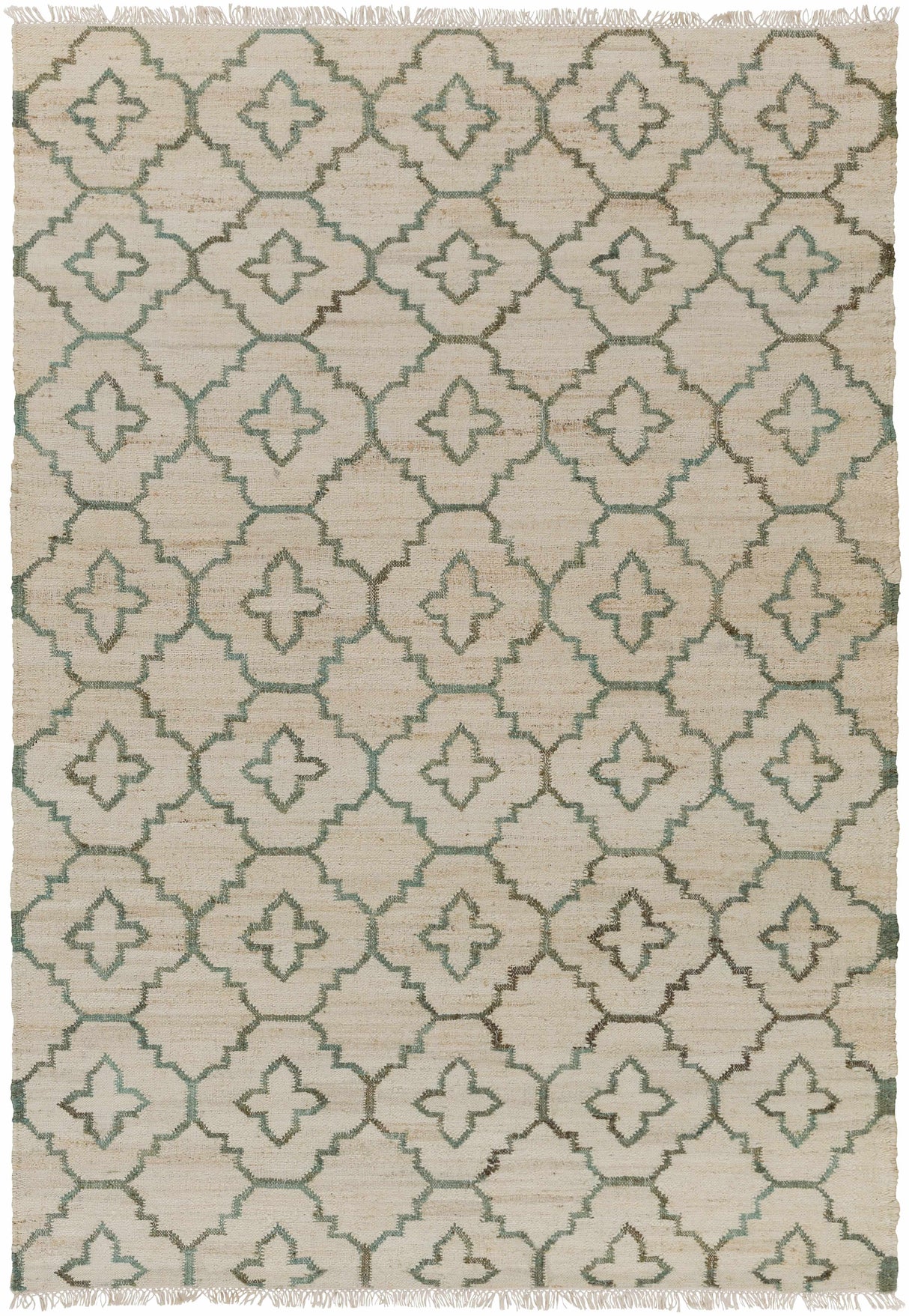Coffeyville Handcrafted Fringed Jute Carpet - Clearance