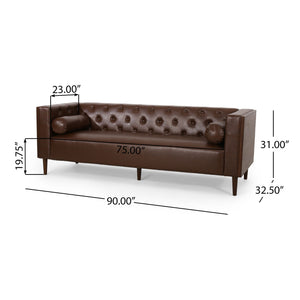 Contemporary 3 Seater Sofa with Tufted Design - view 2