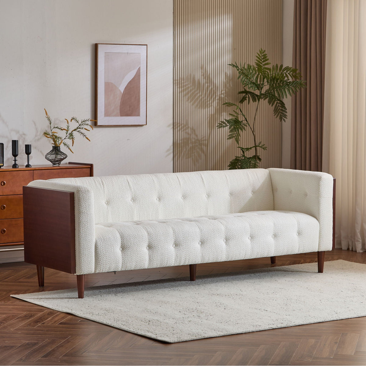 Contemporary 3 Seater Sofa with Tufted Design - view 6