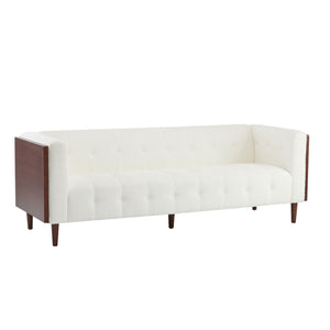 Contemporary 3 Seater Sofa with Tufted Design in Beige