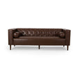 Contemporary 3 Seater Sofa with Tufted Design in Dark Brown
