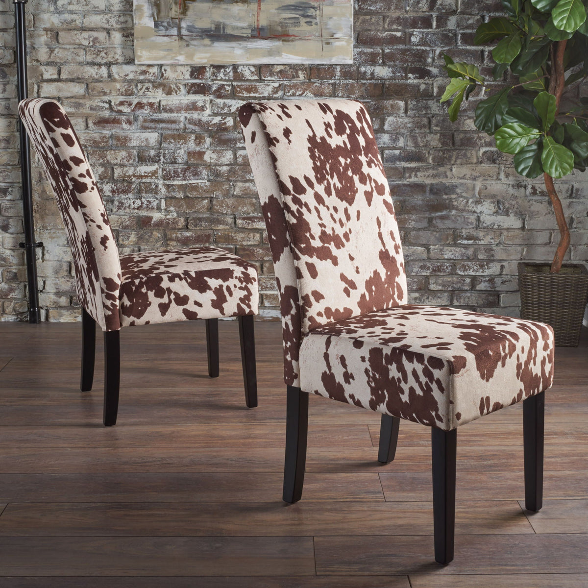 Contemporary Dining Chair Set of 2 with Rubberwood Legs - view 7