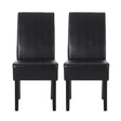 Contemporary Dining Chair Set of 2 with Rubberwood Legs in Black