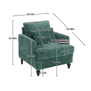 COOLMORE W-395 Modern Mid Century Wood Frame Armchair with Tufted Design - view 5