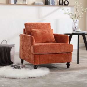 COOLMORE W-395 Modern Mid Century Wood Frame Armchair with Tufted Design - view 7