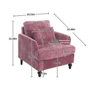COOLMORE W-395 Modern Mid Century Wood Frame Armchair with Tufted Design - view 10