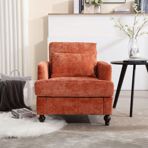 COOLMORE W-395 Modern Mid Century Wood Frame Armchair with Tufted Design - view 13
