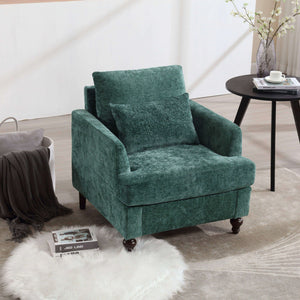 COOLMORE W-395 Modern Mid Century Wood Frame Armchair with Tufted Design - view 15