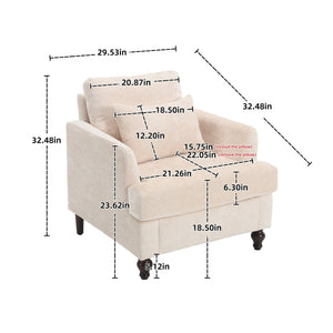 COOLMORE W-395 Modern Mid Century Wood Frame Armchair with Tufted Design - view 4