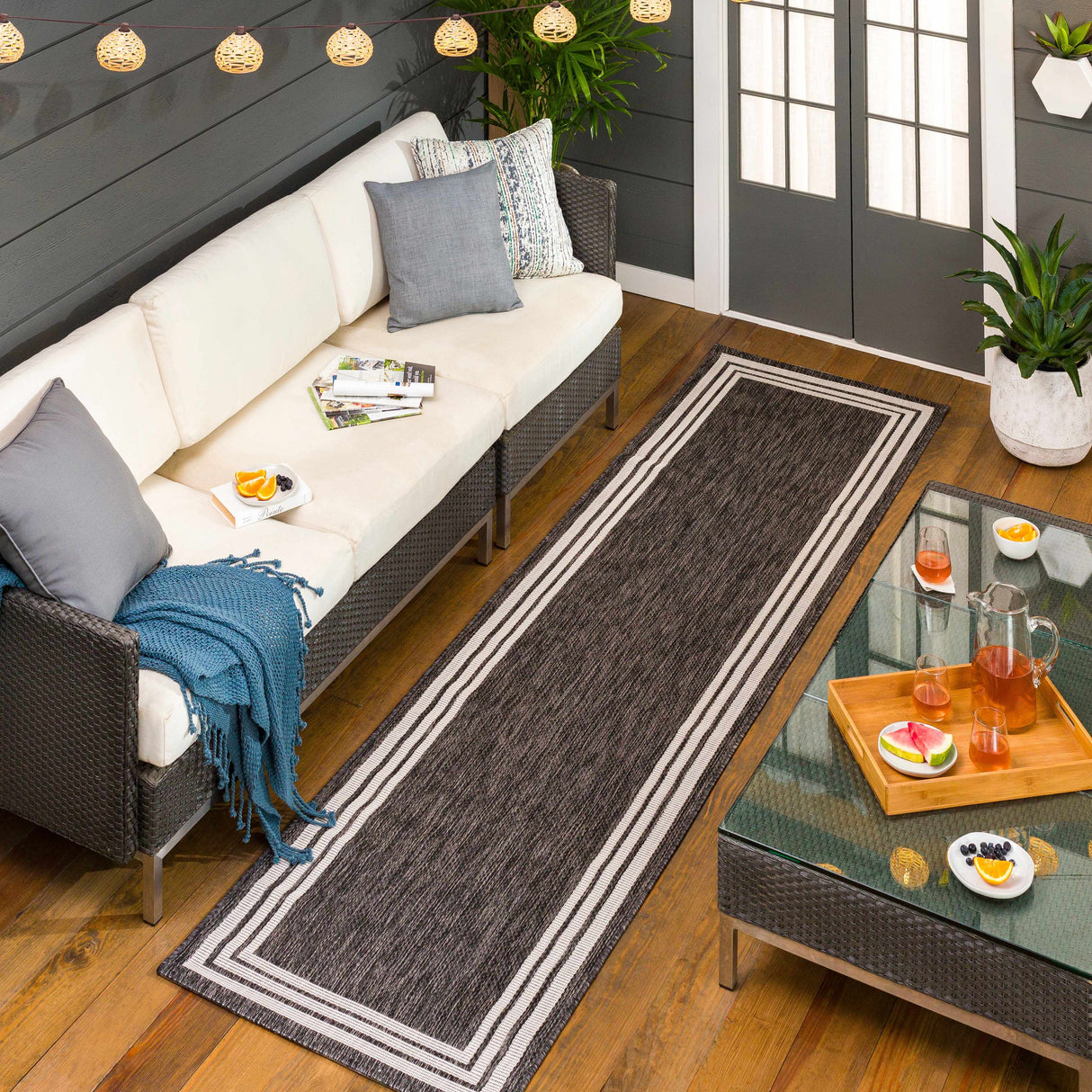 Coonamble Bordered Antrasit Rug