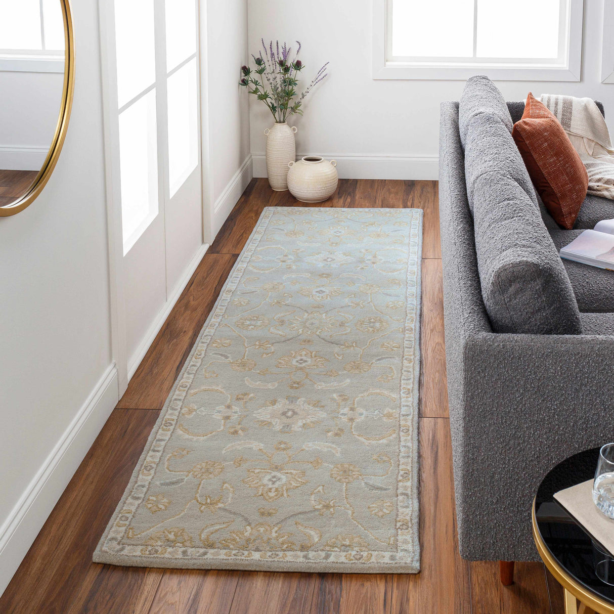 Copen Beige Floral Wool Rug