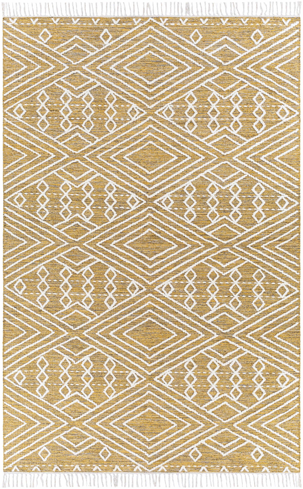 Skedee Mustard/Cream Diamond Carpet - Clearance