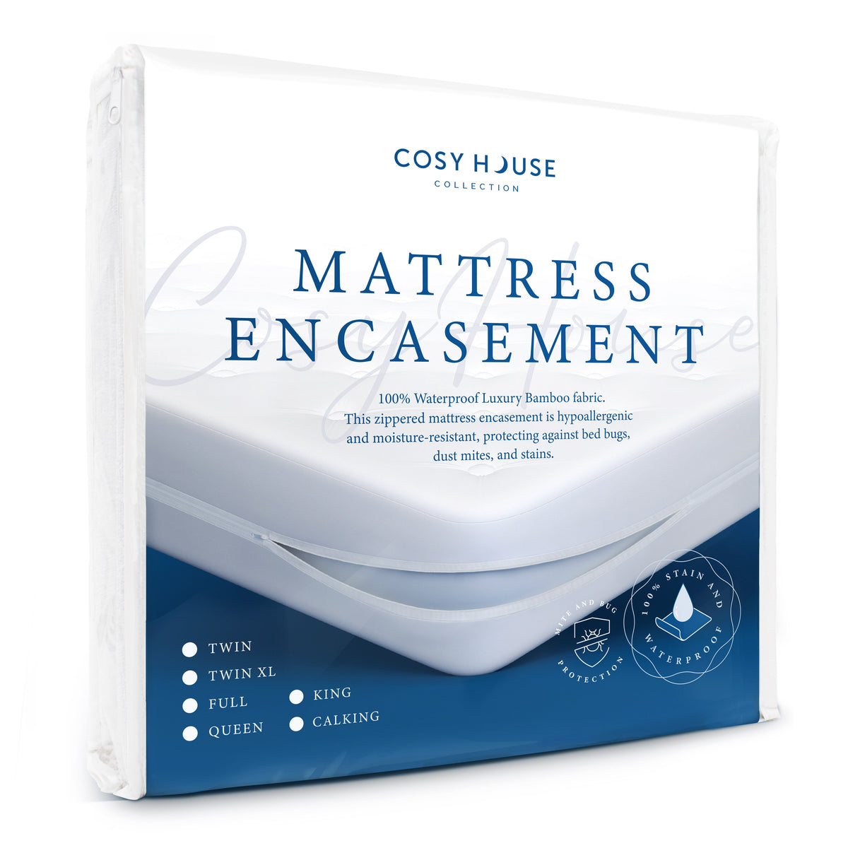 Luxury Zippered Mattress Encasement | Cosy House Collection