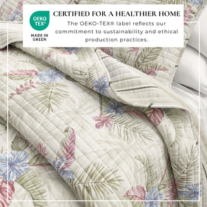 Floral Printed Cotton Quilt Set - Mendocino Collection