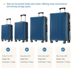 CR Living Hardshell 6-Piece Blue Luggage Set - view 4