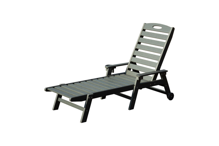 Crefise patio life HDPE Patio Lounge Chair with Reclining Backrest