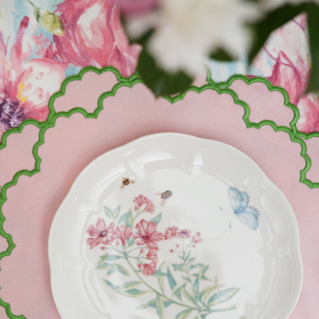 CRESSIDA LIGHT PINK ROUND FABRIC PLACEMAT