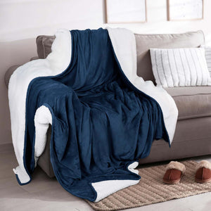 Velvet Plush Sherpa Bed Blanket by Great Bay Home