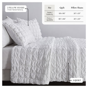 Puff Marshmallow Texture Quilt Set - Marshmallow Collection