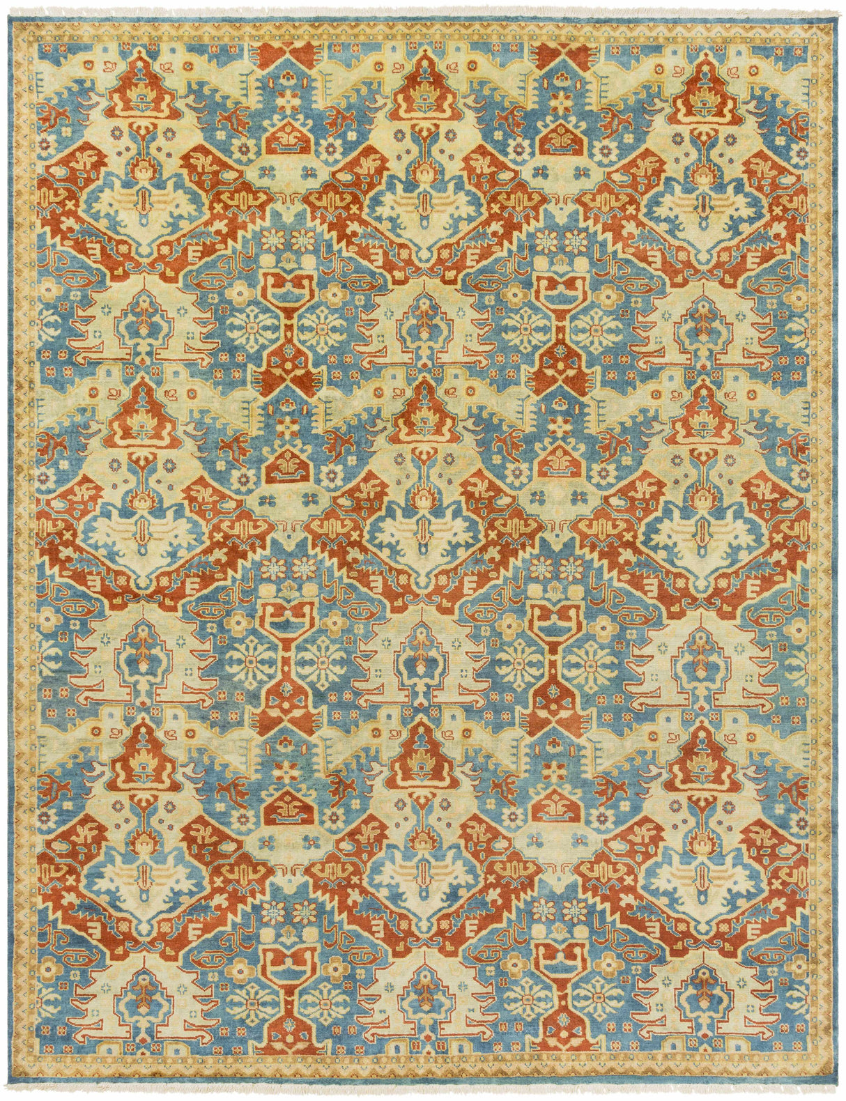 Cutler Cream/Orange Wool Runner Rug - Clearance
