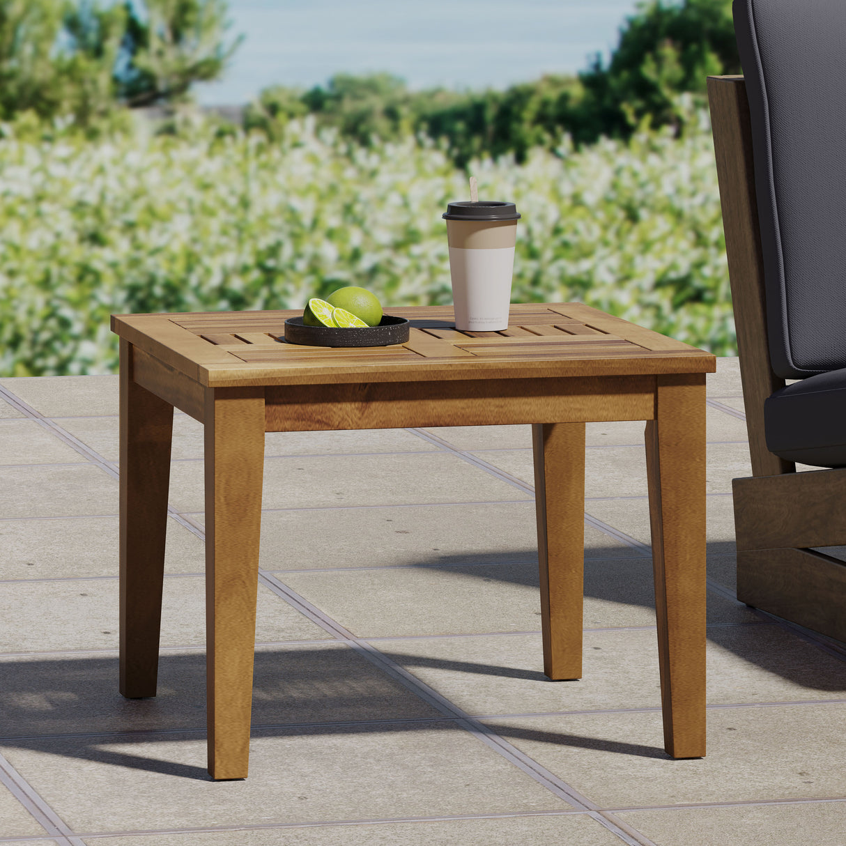 Hampton Outdoor Acacia Wood Side Table