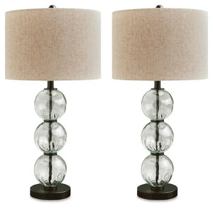 Airbal - Glass Table Lamp (Set of 2) - Clear / Black - Best Buy Furniture