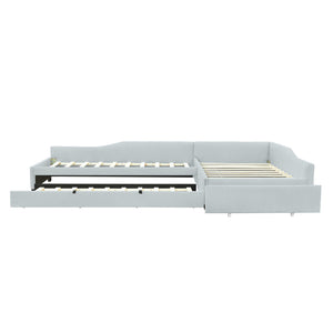 Upholstered Double Daybed With Trundle And Drawer