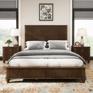 3 Piece Bedroom Set With Bed And 2 Nightstands