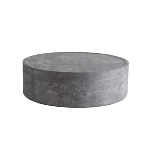 39.37" Round Coffee Table with Faux Concrete Finish